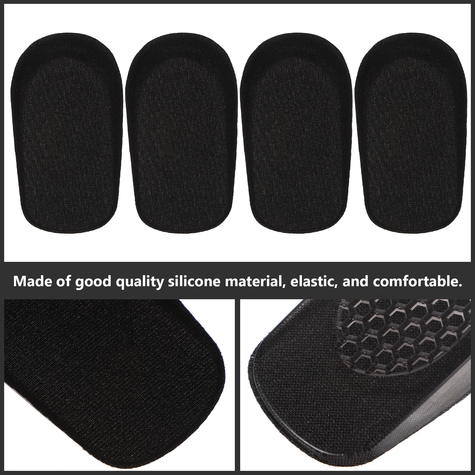 

4pcs Invisible Height Insoles Silicone Heel Lift Pads For Casual Shoes Shock Absorption Shoe Cushion Heel Support Pad
