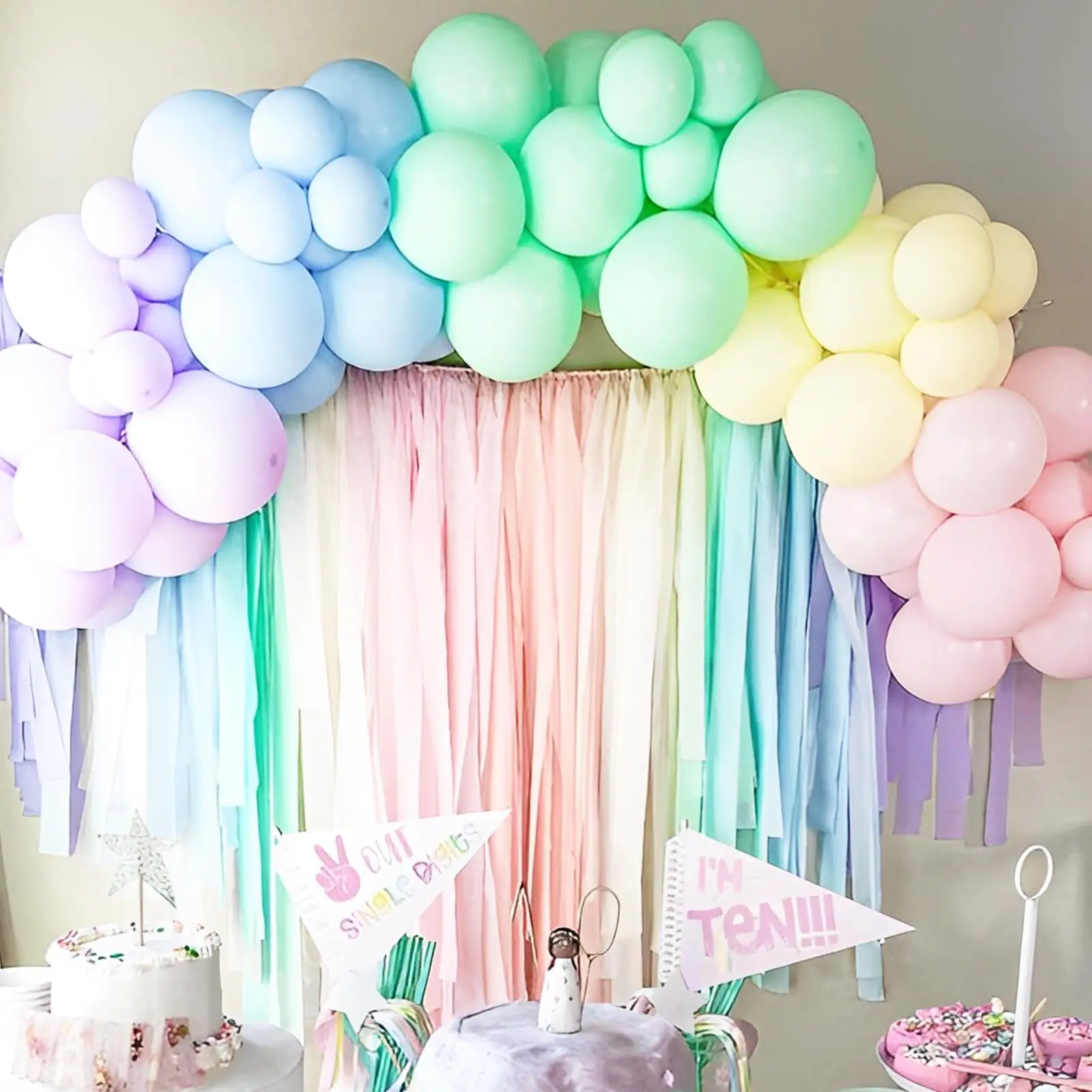 20 PCs Mixed Colors Macaron Balloons 10 Inch Pastel Rainbow Balloons Macaron Balloons Multi Color Balloons Party Decorations