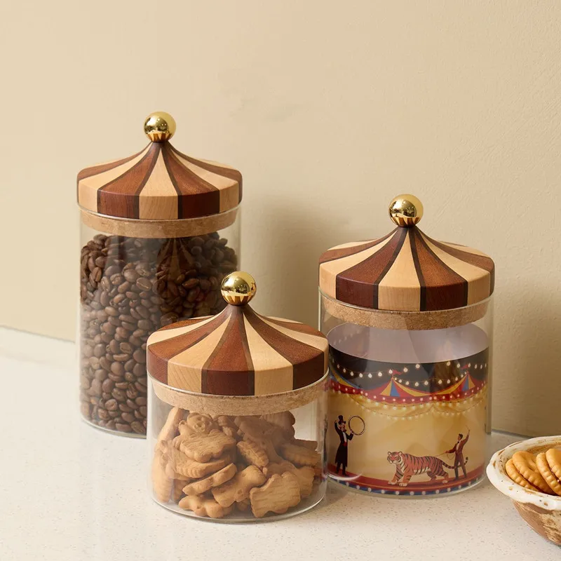 Nordic Carousel, Creative Glass Sealed Cans, Household Storage Cans, Coffee, Tea, Candy, Cereals, Jar Storage
