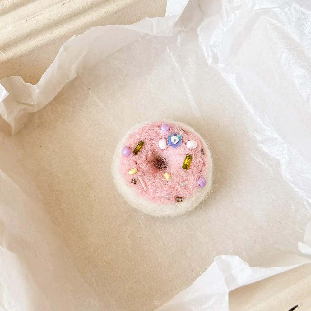 3pc simulação lã feltro donut bolo falso modelo foto adereços artesanal diy artesanato jóias acessórios festa de casamento decoração de natal