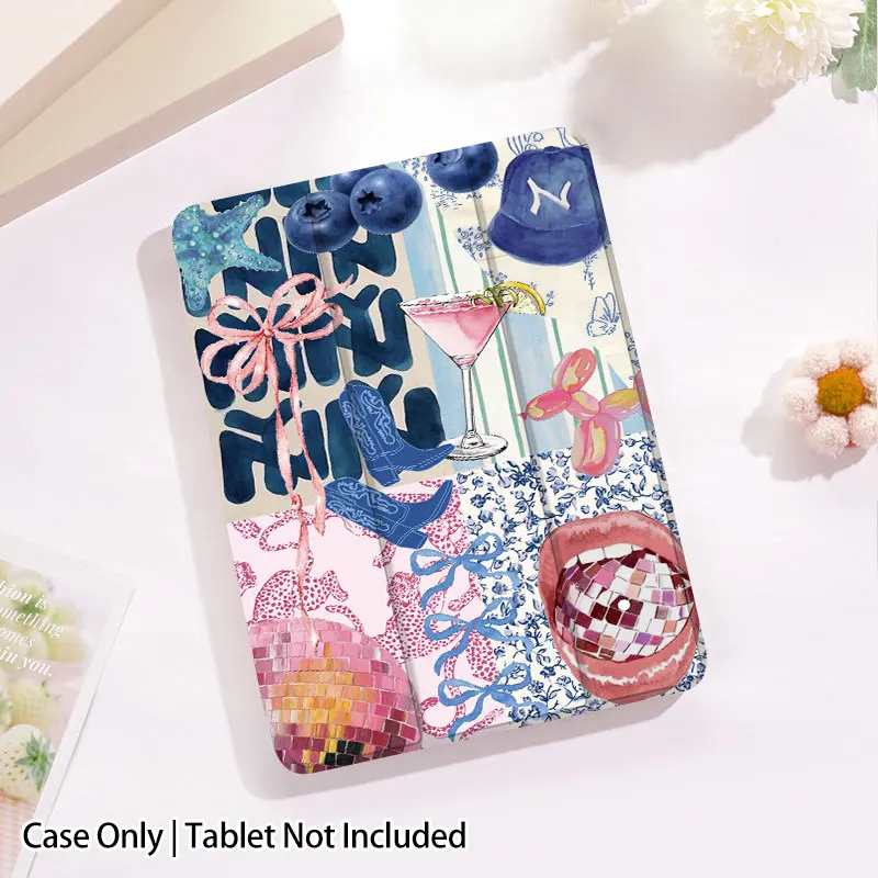 iPad Case for iPad Pro 13/12.9/11, Air 11/5/4, Mini 6/7, iPad 10.9/10.2. Models A16/A17/M2/M3/M4，TPU soft shell，sleep and wake