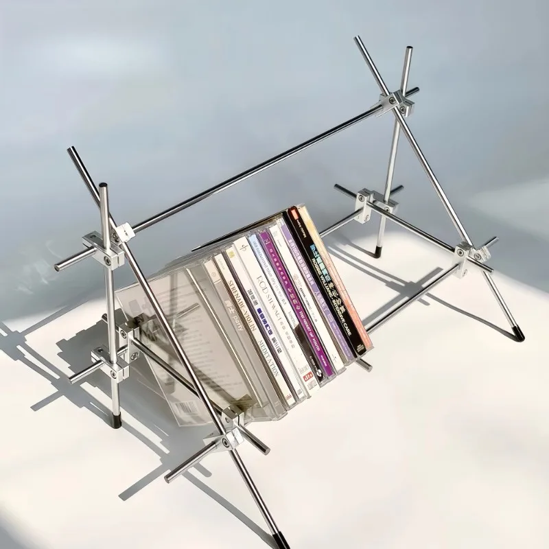 Elegant CD Display Stand Record Storage Rack Morden Aesthetic CD Storage Holrdes Rack Discs Shelves Furniture Decoration