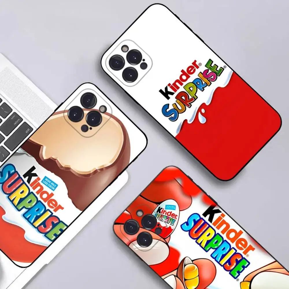 Capa de Silicone Trolly Egg KINDER JOY Surprise para iPhone 16 11 12 13 14 15 17 Pro Max Plus 16E