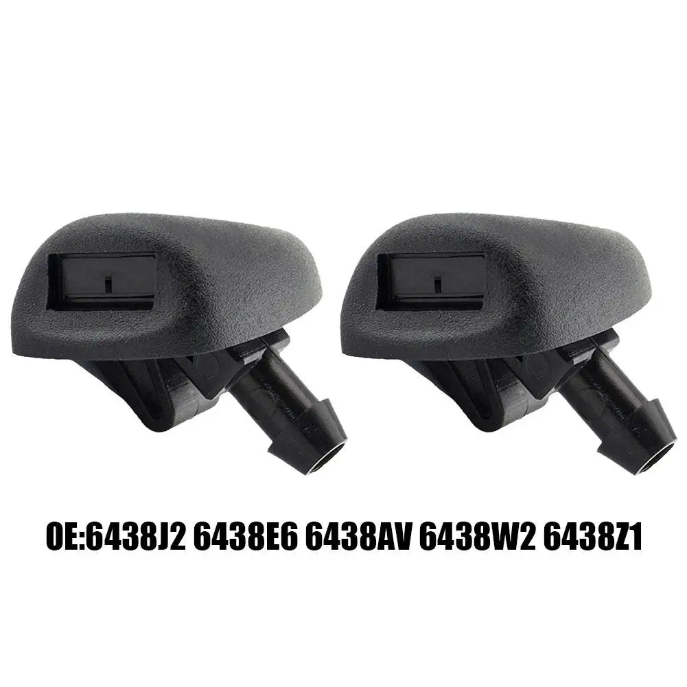2pcs Front Windshield Wiper Washer Jet Nozzle 6438J2 6438E6 6438AV 6438W2 6438Z1 For Peugeot 407 2003-2010 Hood Sprayer Nozzles