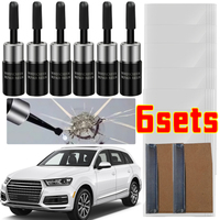1-6sets Windshield Crack Repair Tool Upgraded Auto Glass Renovate Fluid Set Resin Glue with Repair Plate and Film Car Accessorie