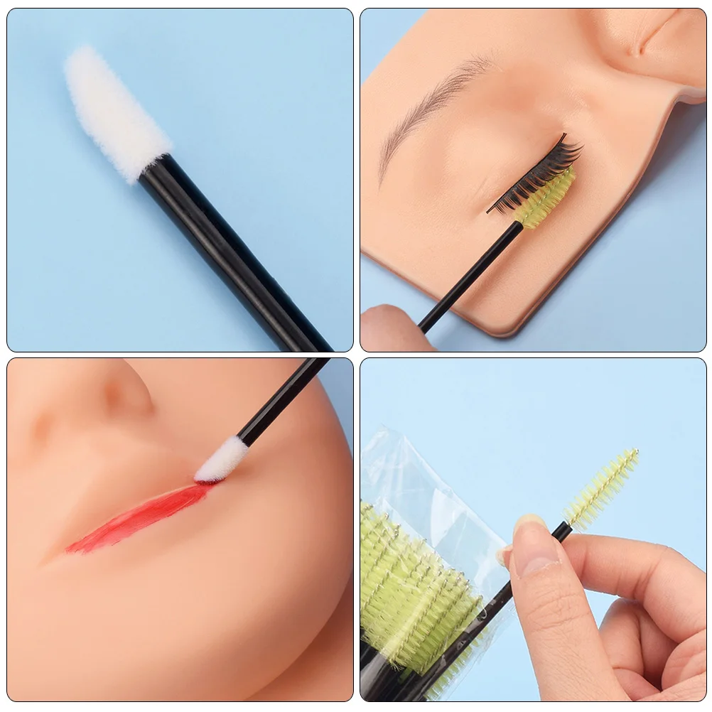 50 pz Pennello Applicatore per sopracciglia Mascara usa e getta nero Pennello per sopracciglia usa e getta Strumenti per estensioni delle ciglia Nylon di plastica sicuro