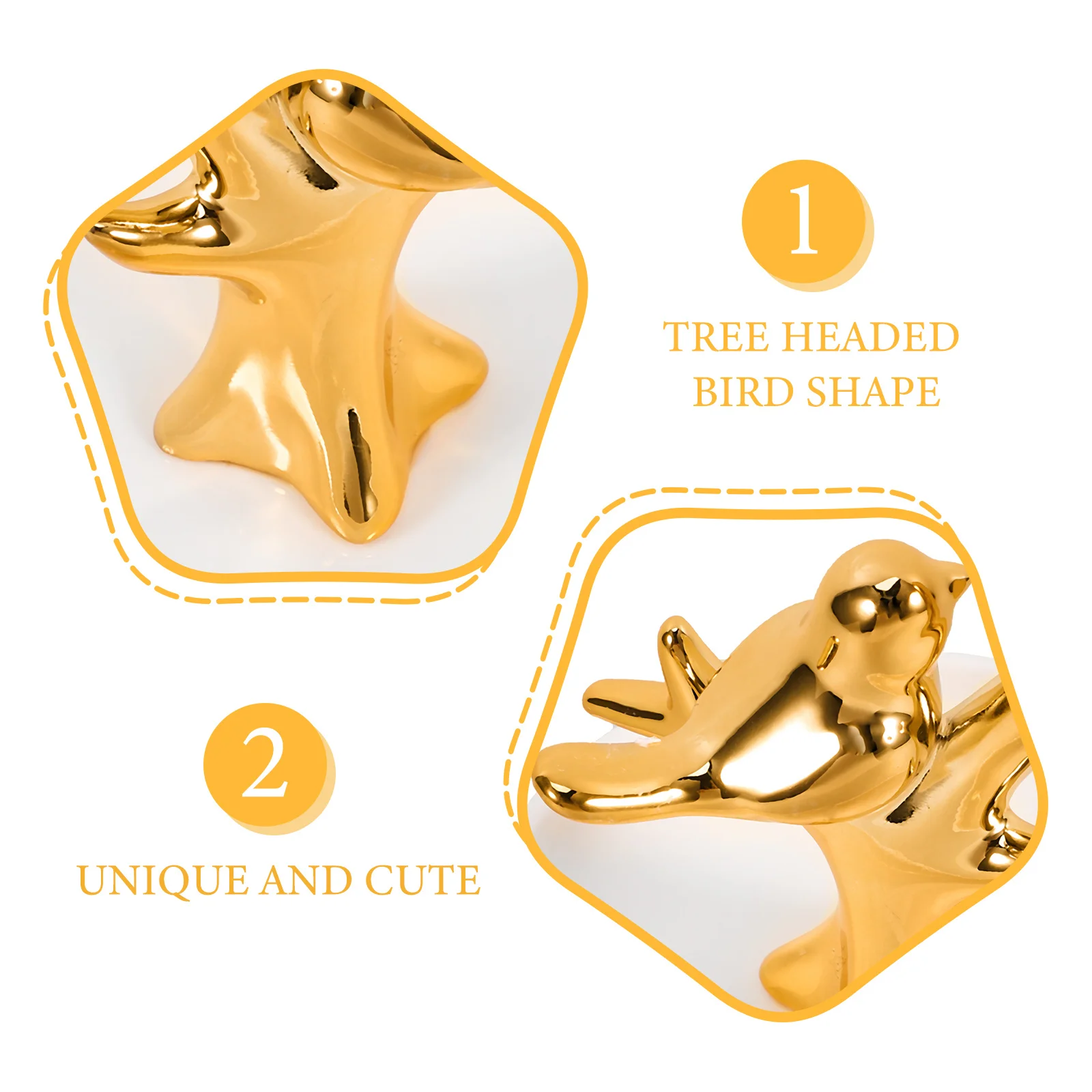 

Bird Decor Ceramic Jewelry Tray Lightweight Compact Organizer for Rings Necklaces Earrings Keys Storage Plate Ring Dish