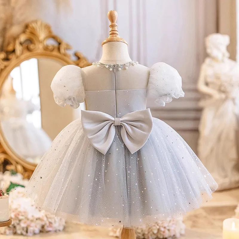 Children New Birthday Party Princess Ball Gown Girls Fashion Beading Sequin Design Piano Performance Dress g333