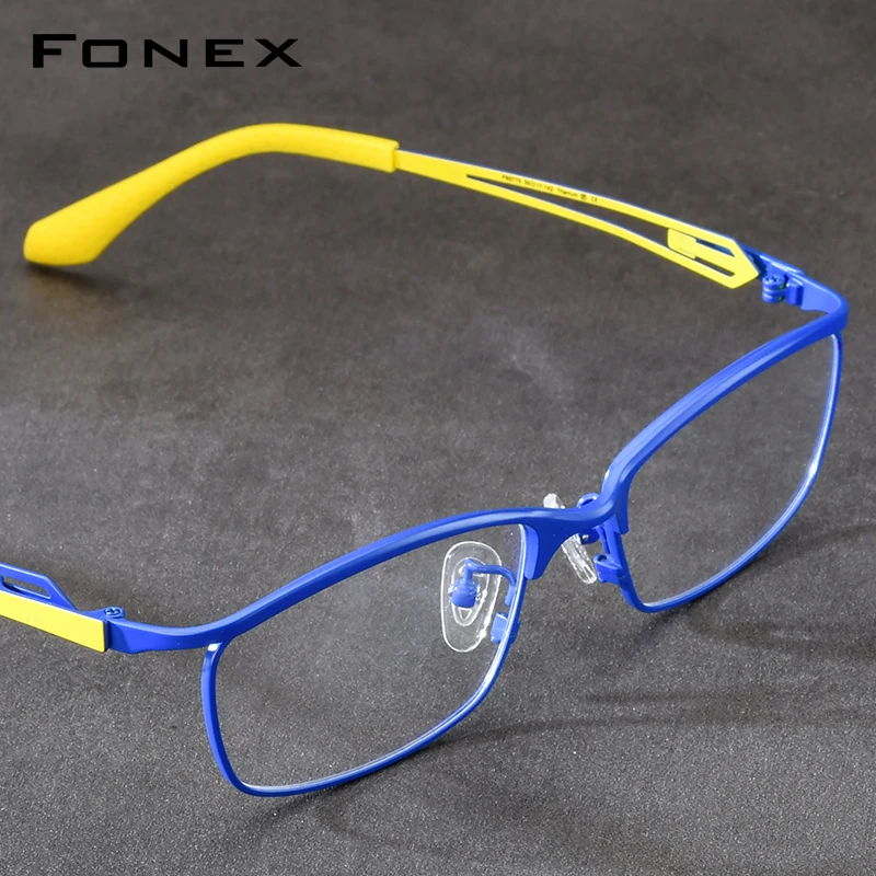 FONEX Titanium Eyeglasses Men Famous Brand Design Glasses Frame Ultralight-Weight High-end Quality Square Japanese Eyewear 85775