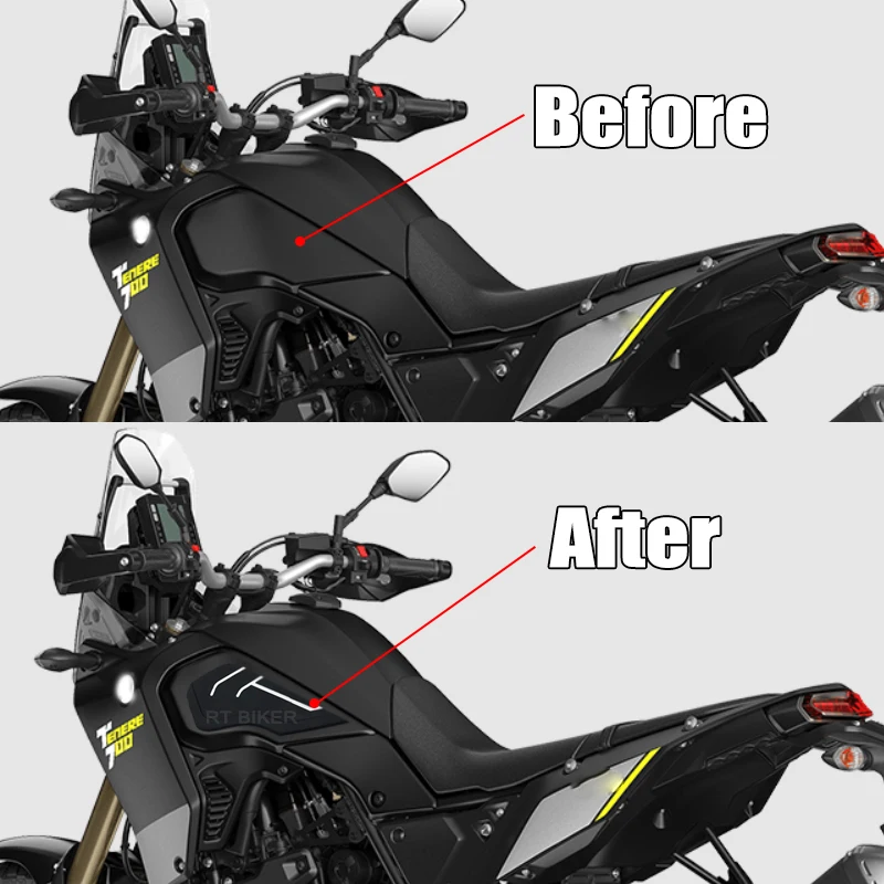 For YAMAHA Tenere700 Tenere 700 XTZ XTZ700 Side Tank Pad Protector XT700Z T7 2018-2023 Motorcycle Knee Anti Slip Sticker Decal