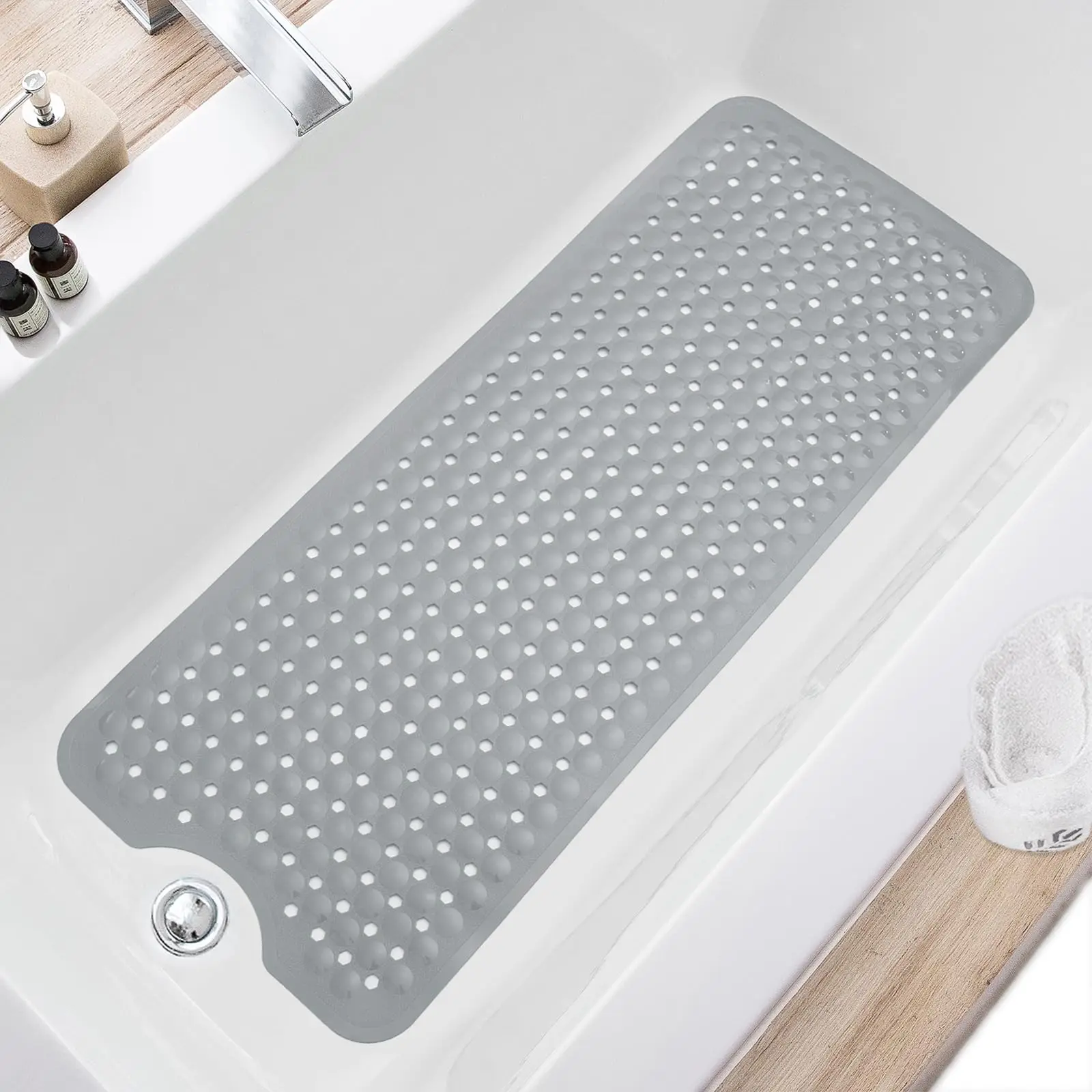 

Bath Tub and Shower Mats Non Slip Bath Mat, Non Slip 40 x 16 Inch Extra Large Bathtub Mat, Machine Washable Bathmat with Drain