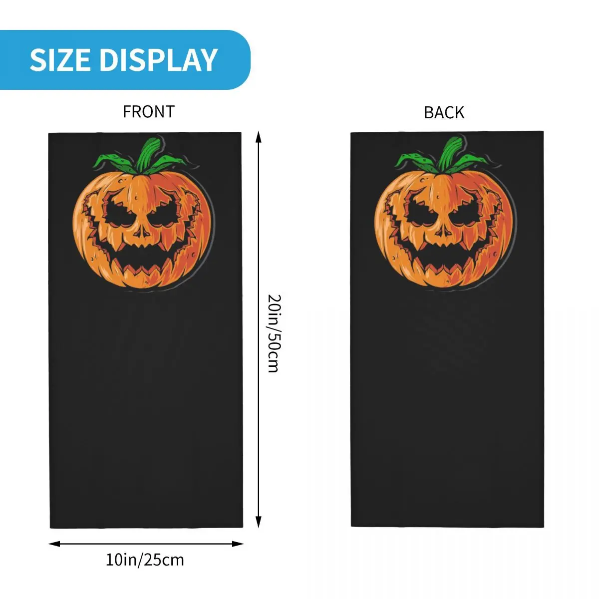 Ghost Pumpkin Halloween Bandana Neck Cover Printed Wrap Scarf Multifunction Headband Riding Unisex Adult All Season