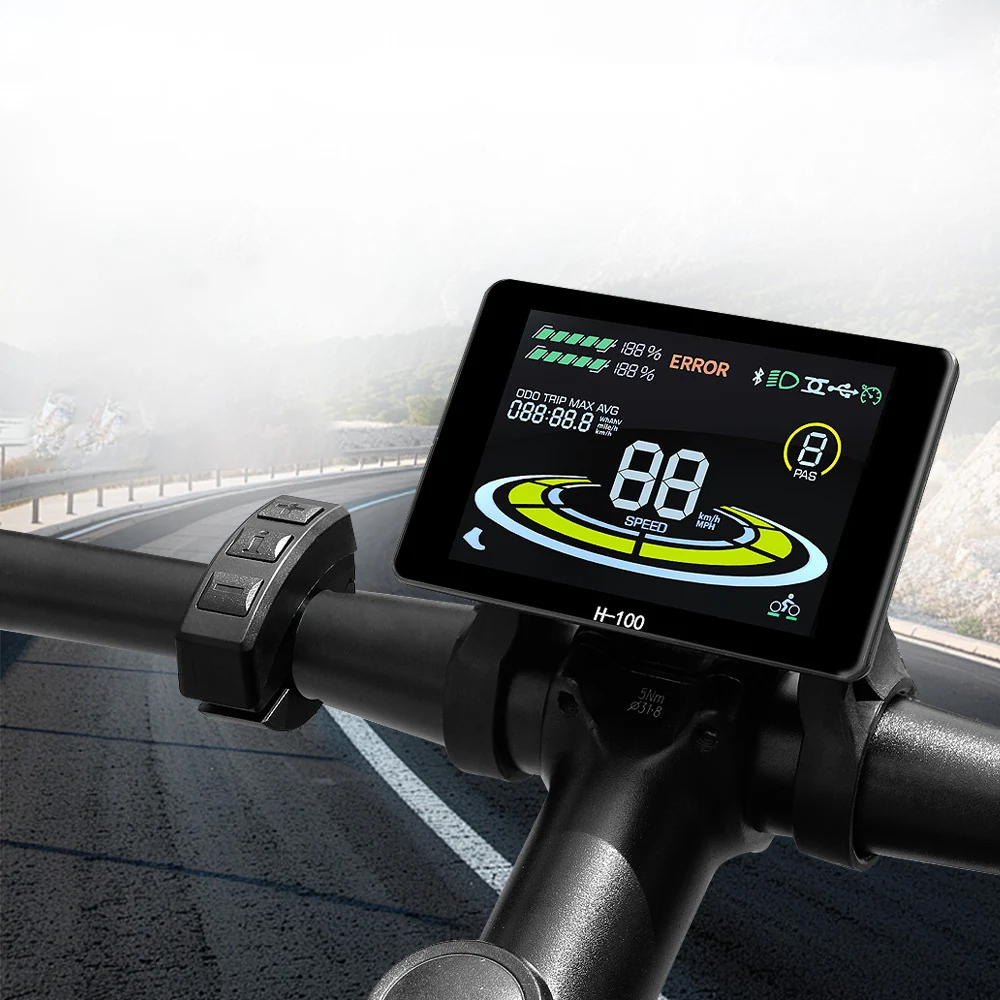 

Ebike Controller Kit 17A 20A 26A 30A 40A H100 Color Screen Instrument Panel for Electric Bicycle Motor Systems 24V 36V 48V