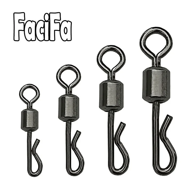 25/50/100pcs Q-Shaped Quick Change Swivel Snap Fishing Connector for Carp Fishing