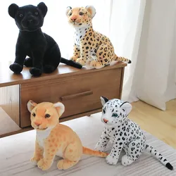 New  Animal Doll Lifelike Leopard & Lion Plush Realistic Plushie Panther Toy Baby Soft Pillow Gifts For Kids Birthday Gift