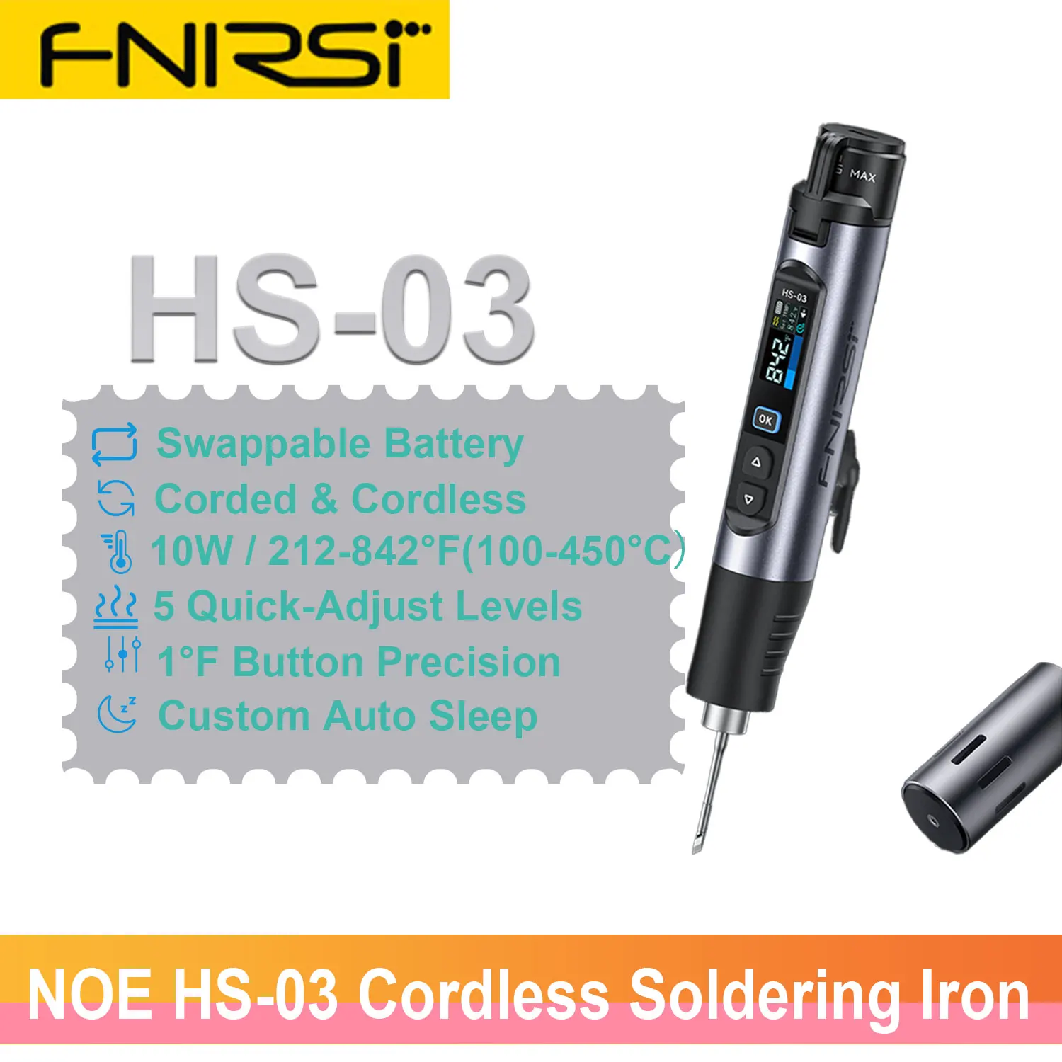 FNIRSI HS-03 充電式はんだごて Type-C 18650搭載
