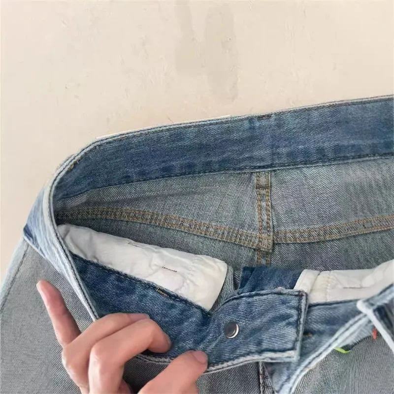 Женские широкие мешковатые джинсы Lady Vintage Y2K Punk с низкой посадкой на талии Свободные джинсовые брюки Уличная одежда Модные трешные длинные брюки для скейтборда