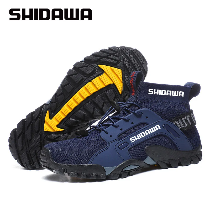 New Men's Summer Mesh Quick Drying Breathable Fishing Shoes Outdoor Anti Slip Mountaineering Camping Shoes Casual Sports Boots