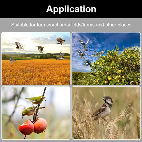 Solcellsdriven fågelavskräckare med 13 ljud, fågelavskräckande larm, djuravskräckare, utomhusbruk, skydd för grödor, fruktträdgårdar 10 best sales fågelskrämma - №1