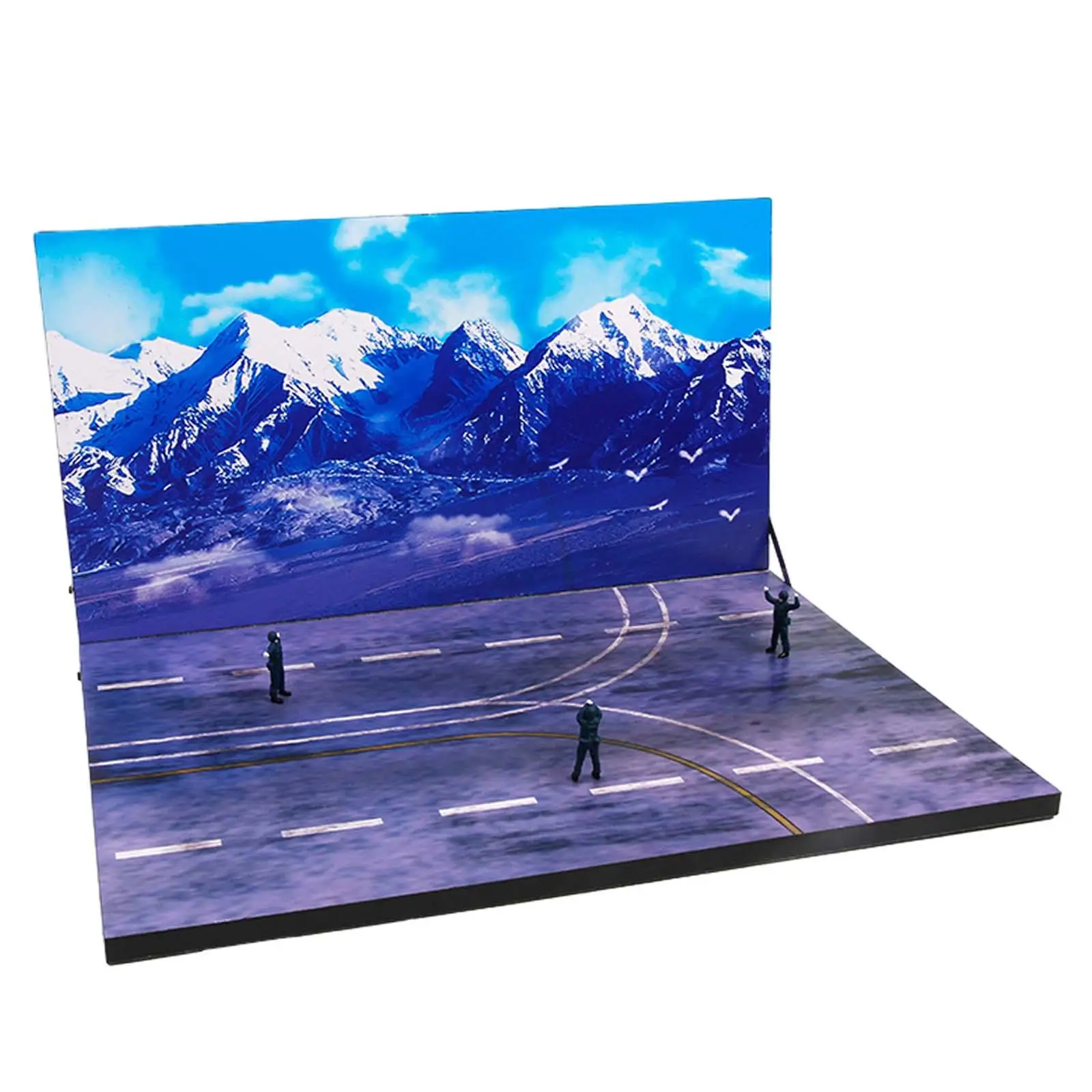 Background Board Scene, Airplane Model Parking Apron with 3 Figures, Collection