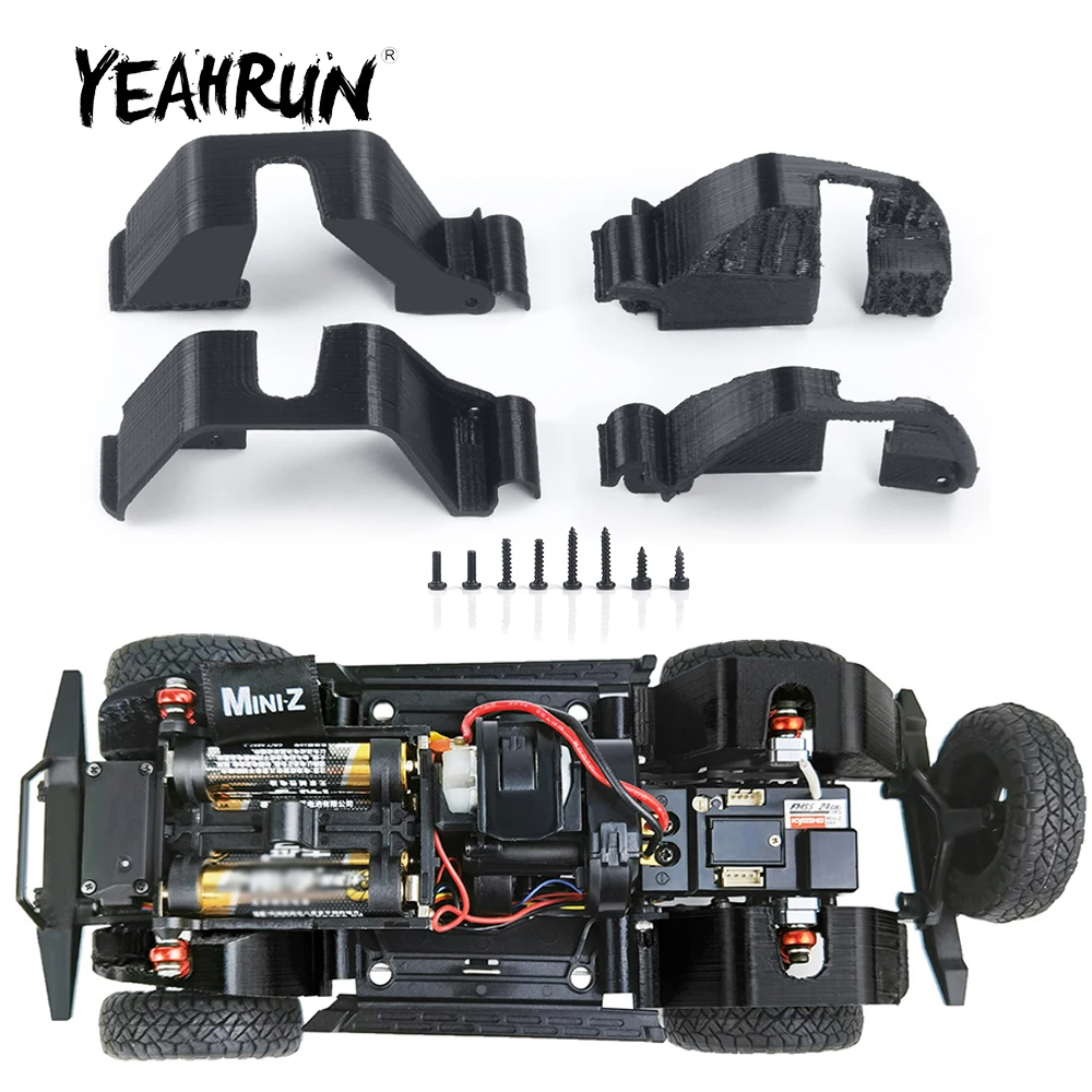 YEAHRUN 3D Printing Plastic Front Rear Inner Fender Wells Mudguard for Kyosho Miniz 32521 1/24 RC Crawler Car Accessories Parts