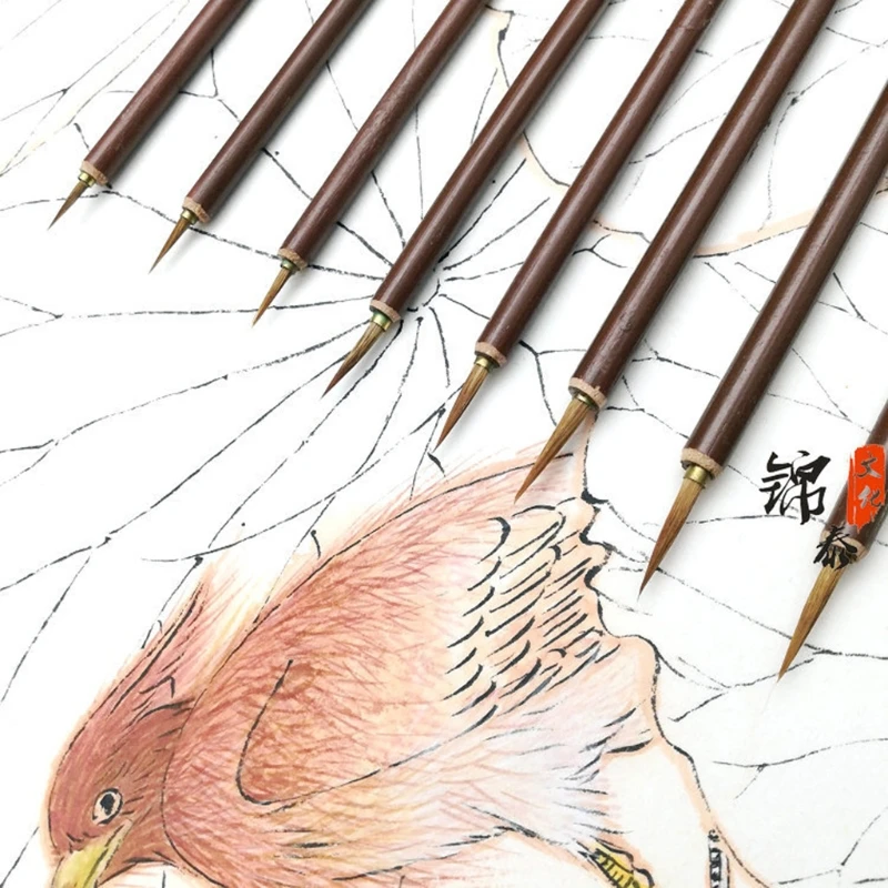 Drawing Brush for Beginner Level Set Painting Flowers Bird Character