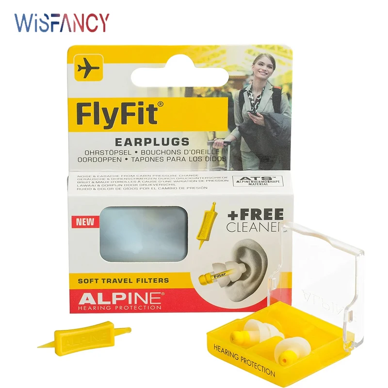 Alpine Fly Fit Flyfit Earplugs flying earplugs air plane pressure balance ear pain reduce noise gift travel and sleep helper CE