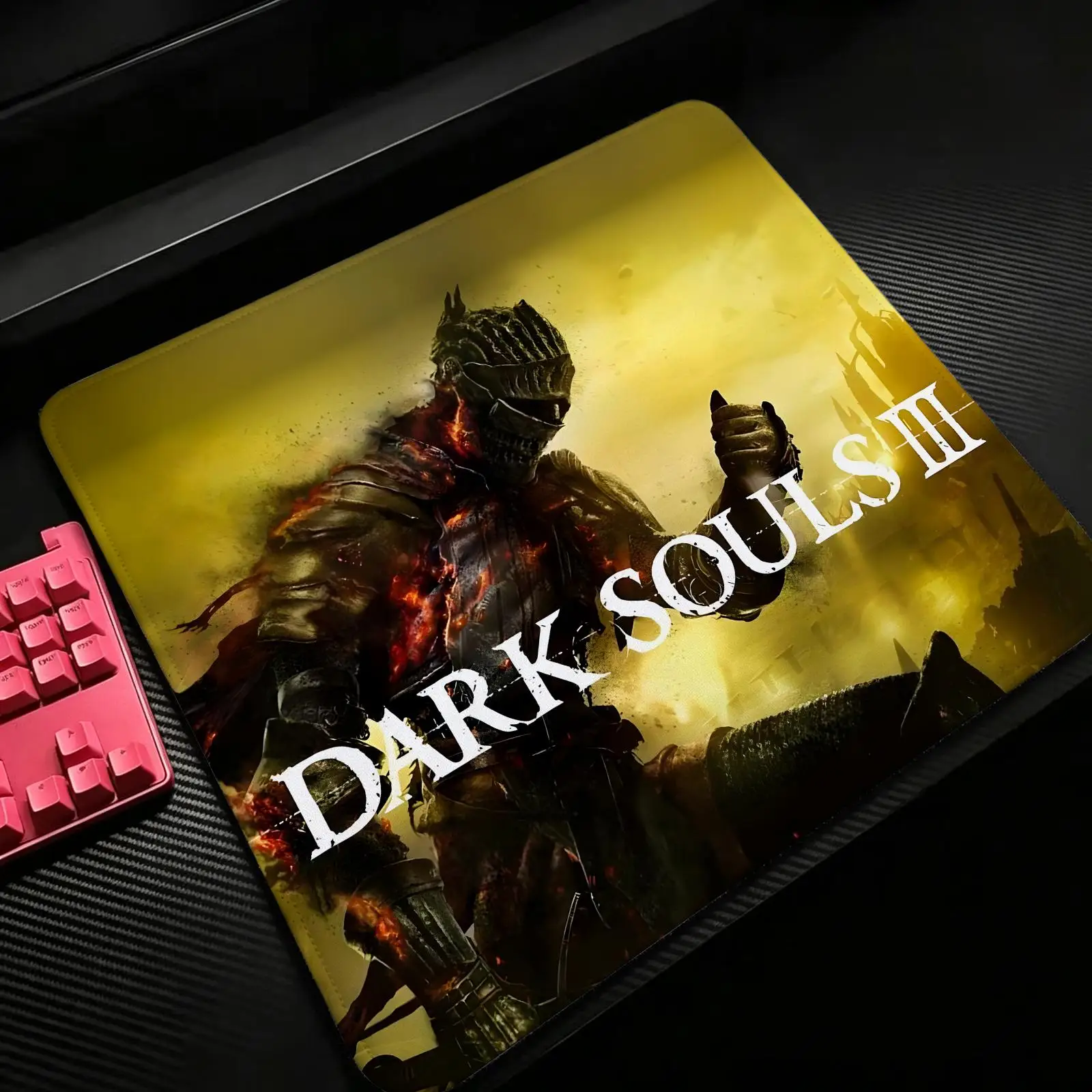S/M/L Gaming Mat,Reinforced Stitched Edge,Dark Souls 3 Mouse Pad Portable Non‑Slip Pad for Laptop Office & E‑Sports Game Play