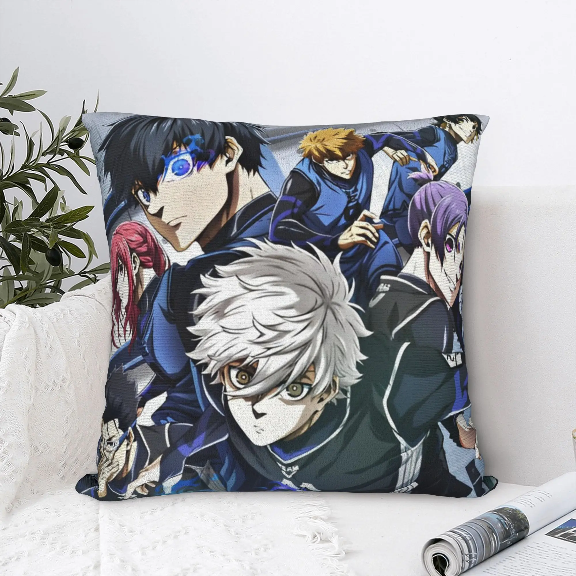 

Manga Anime Blue Lock Square Pillow Case Cushion Cover Creative Zipper Decorative Pillowcase for Seat 45*45cm