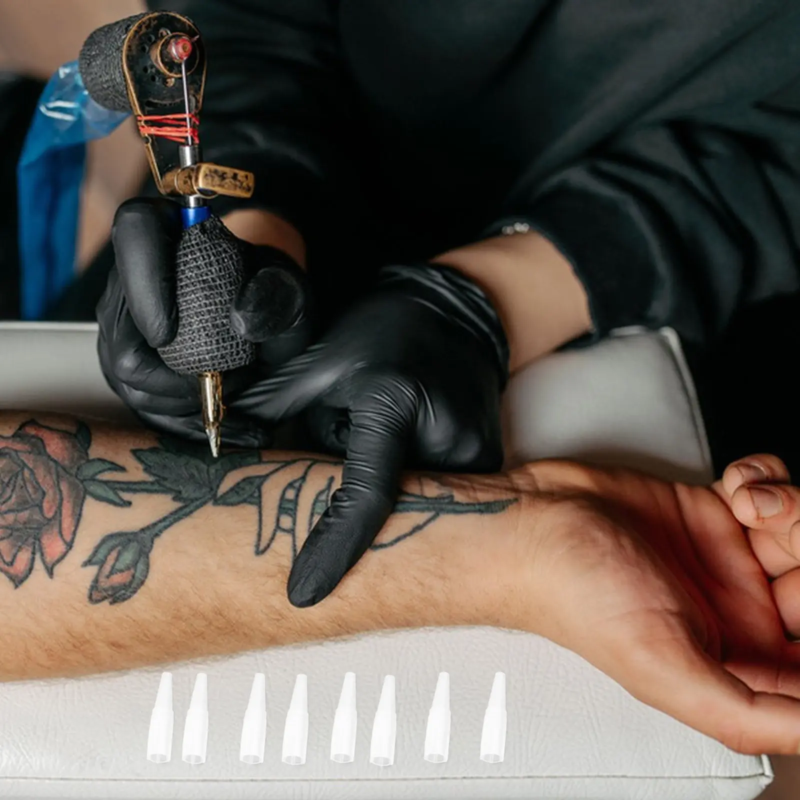 

500 шт. прозрачных пластиковых колпачков для игл, сменные защитные колпачки для картриджей машинок для татуажа бровей, герметичные заглушки