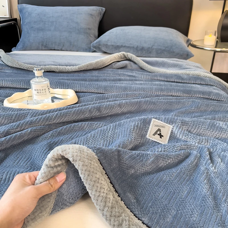 Single/Queen/Super King Thicker Fleece Throw Blanket for Bed or Sofa , Soft Plush Blanket