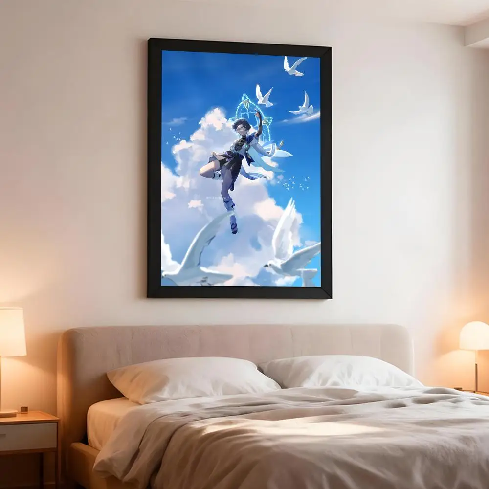 game character G-Genshin Impact Wanderer Poster Artistic Instant Peel-Off Wall Decor Atmosphere Setter for Bedside & Shared Room