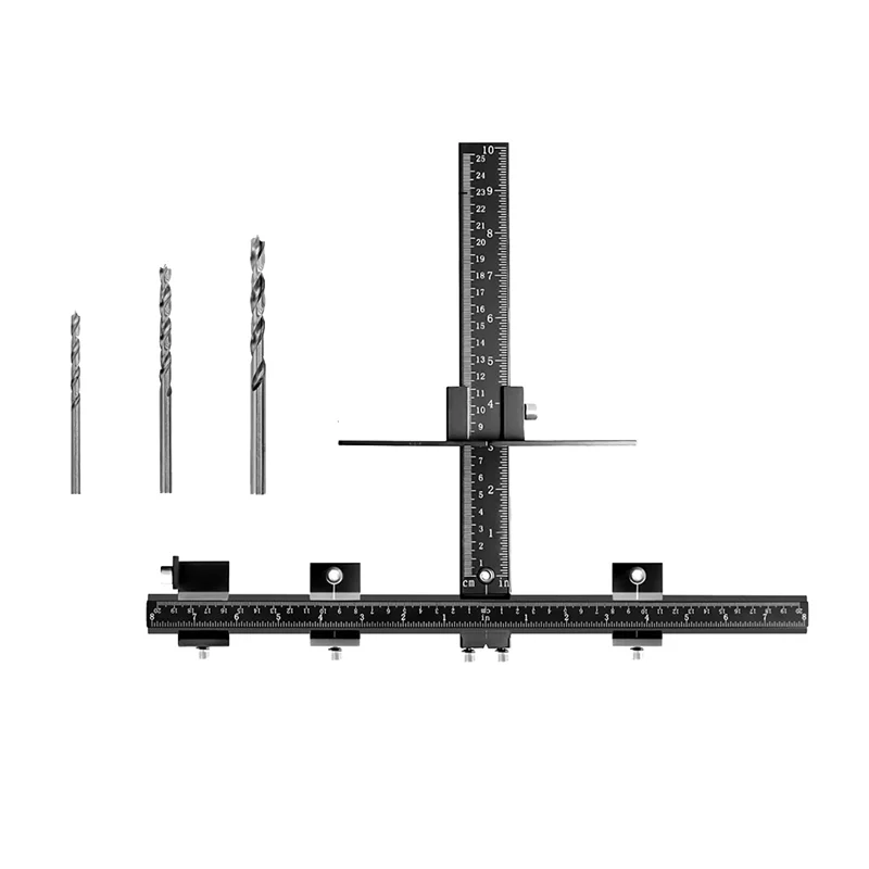 

AB41-Cabinet Hardware Jig, Aluminum Alloy Cabinet Handle Jig With Point Wood Drils Bits, Cabinet Jig For Handles And Pulls