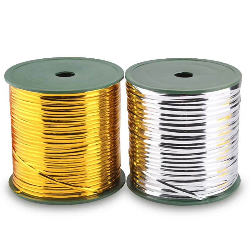 400 yards gold strapping tape roll, gold and silver wire wedding gift decorative rope bread food packaging packing rope