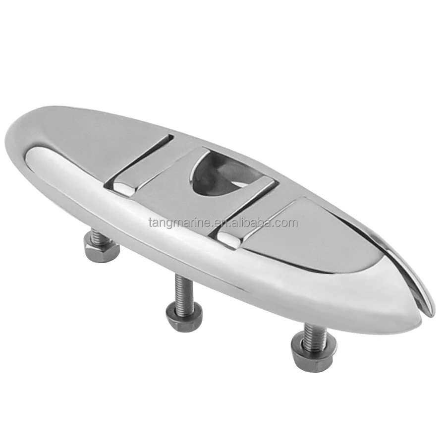 

STLF Aisi316 Tangren Folding Marine Cleat With Thread Boat Cleat Stainless Steel Mirror Polished Marine Cleat