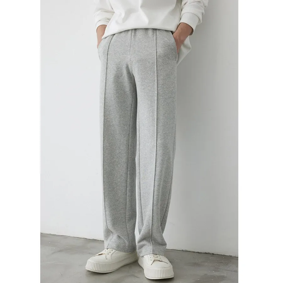 

ey Straight Leg Spor Casual Pants for Men Loose Luxury Long Sweatpants Autumn Faion Urban Sle Polyester Fiber Antibac...