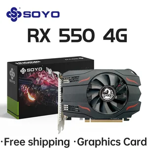 Bilgisayarınızın Masaüstü Oyunlarına Yeni AMD Radeon RX 550 4GB GPU GDDR5 14nm 6pin ile SOYO, Ofiste Bir Video Ekran Kartı, 128 bit, HDMI-Rx550 8 en çok satan ekran kartı rx 470-no. 1