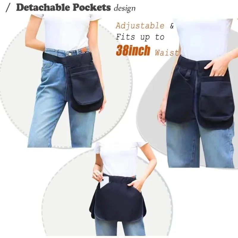 للجنسين حزام وظيفية الخصر ختم جيب مقاوم للماء النايلون ريترو قطرة بوم أكياس حقيبة الخصر على الوجهين #5