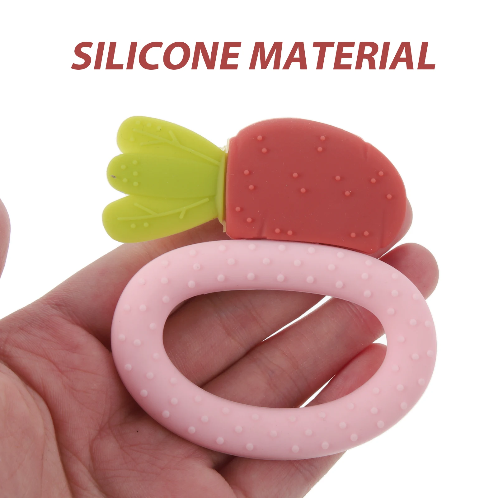 الجزرة على شكل الطفل التسنين السلس سيليكون المولي عضاضة للرضع الغذاء الصف مضغ مهدئا اللثة الإغاثة مكافحة الأكل اليد #6