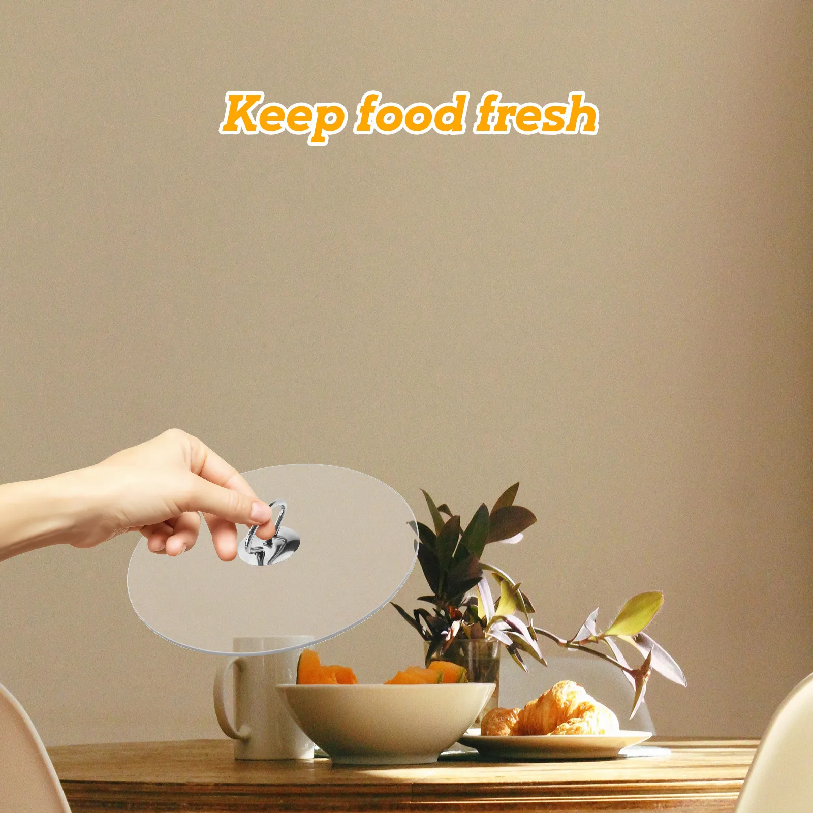 Glass Clear Sealing Lid Tempered Glass Stainless Steel Handle Multi-Use Pan Plate Bowl Food Fresh Keeping Cover for Kitchen