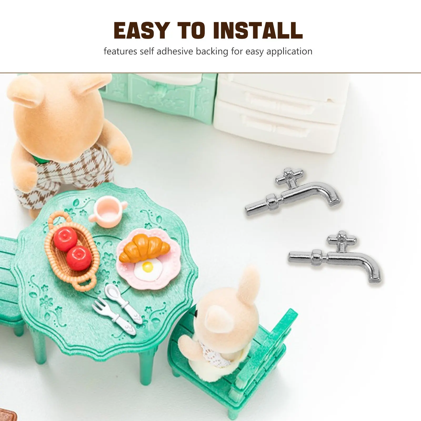 10Pcs Miniature Faucet Decor Single Handle Kitchen Bathroom Fake Tap Accessories DIY Assembly Micro Landscape Ornament view 6