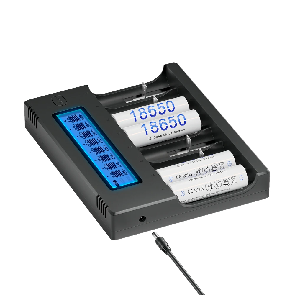 Bateria de lítio recarregável PALO, multifuncional, carregador inteligente LCD, 1.2V 3.7V, 3200mAh, 3.7V