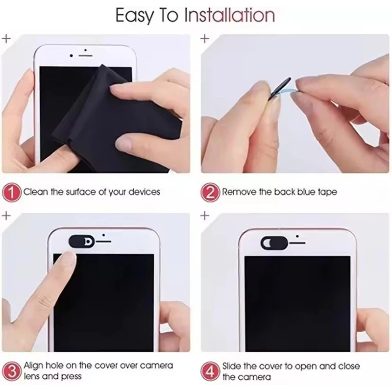 Plastic Camera Cover Shutter Magnet Slider Webcam Cover for IPad Tablet Web Laptop Pc Camera Mobile Phone Lenses Privacy Sticker view 5