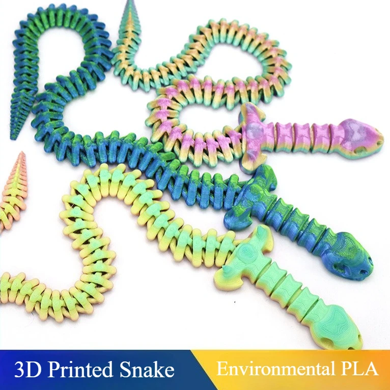 

New 3D Printed Snake Decoration for Desk Accessories Room Decor Office Table Funny Snake or Kids Christmas Gift Year Ornament