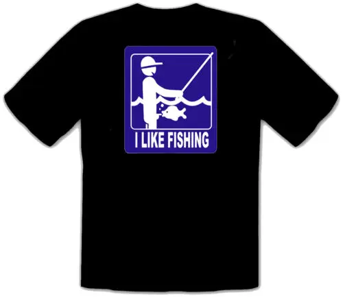 I LIKE FISHING FISCHEN ANGELN FISCH SPORT schwarz T-Shirt -502