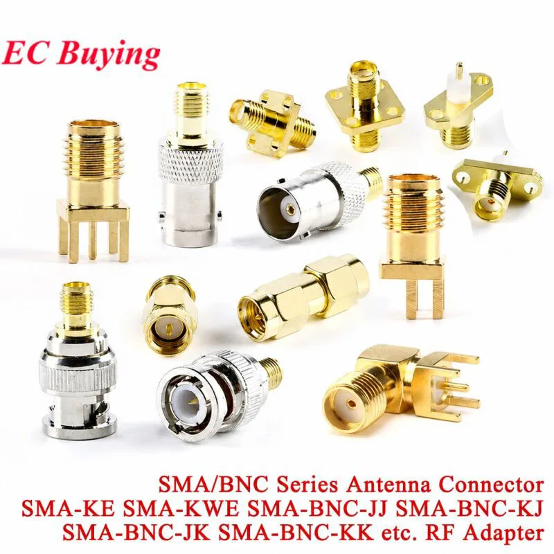 1pc-5Pcs SMA-KE SMA-KWE PCB Weibliche Jack Stecker Rechten Winkel 90 GRADEN SMA Stecker auf BNC Weibliche M/F Antenne RF Adapter