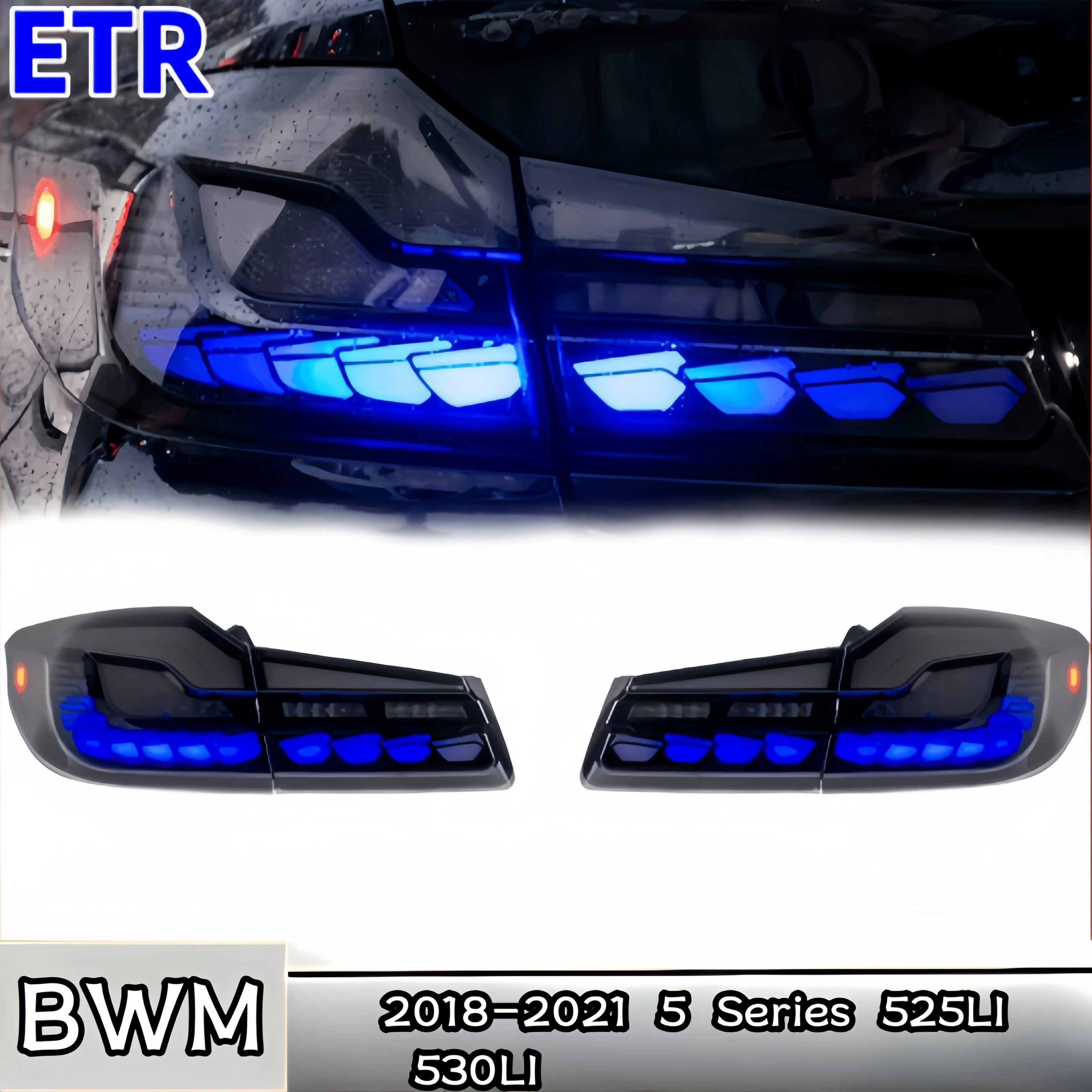

ETR Applicable to drive Dragon Class taillight assembly For BMW 5 Series 525LI 530LI 18-21 modified G30 G38LED flow to taillight