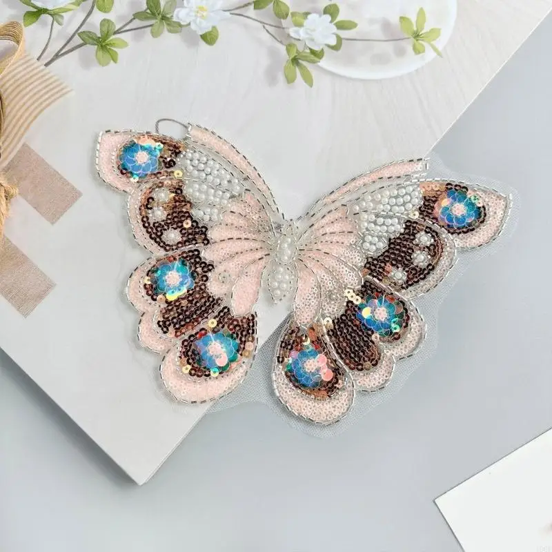 

Glittering Butterfly Design Transfer Champagne Color Textile Enhancement Crafting Project