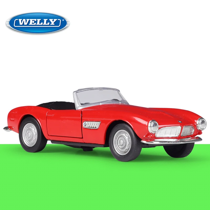 WELLY 1:36 BMW 507 Convertible Car Simulation Toy Vehicles Model Alloy Pull Back Toys Collection Gift Car