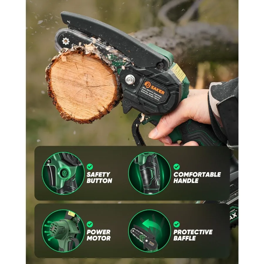 Mini motosierra 2025, nueva actualización, motosierras eléctricas, sierra de cadena portátil, inalámbrica, alimentada por batería, pequeñas sierras de cadena de mano P